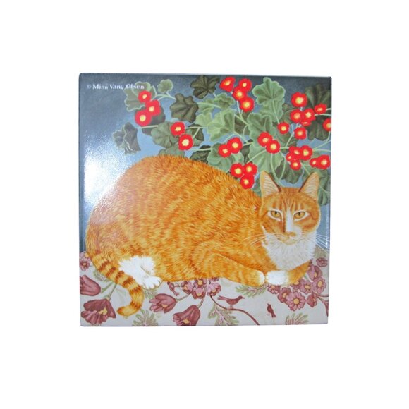 Vintage Mimi Vang Olsen Cat Trivet/Decorative Tile Only Avon GUC - Picture 7 of 7